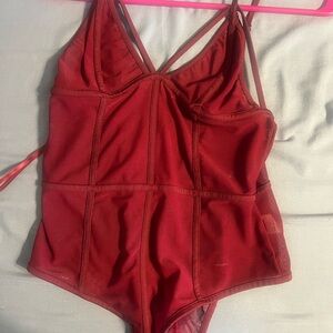 Elegant Red Women's Bodysuit